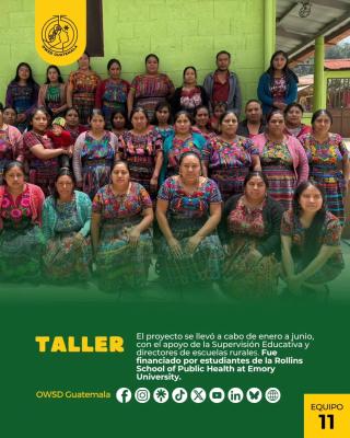 Women from rural communities take part in an OWSD Guatemala workshop, delivered between January and June with the support of local education authorities and rural school director
