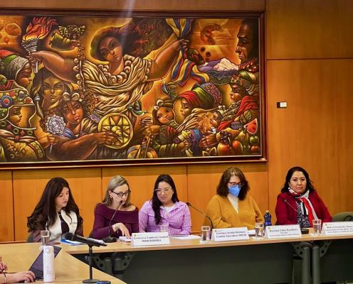 Panel discussion during OWSD Ecuador’s 8 March event on women in science and the importance of networks, held at Universidad Andina Simón Bolívar.