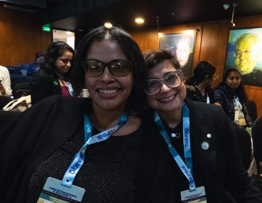 Luisa and audience member at the 7th OWSD General Assembly