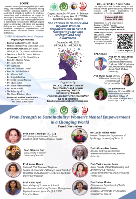 The image shows flyer of the conference with registration details, date and time of the event. And the speakers and panelists