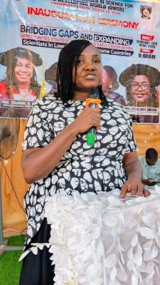 Engr. Dr. Mrs. Nwazor, South South Zonal Coordinator representing the National Chairperson, Prof. Folasade Olajuyigbe at the inauguration ceremony