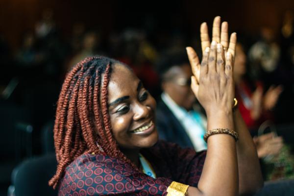 Woman clapping