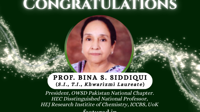 poster of president of OWSD Pakistan National Chapter