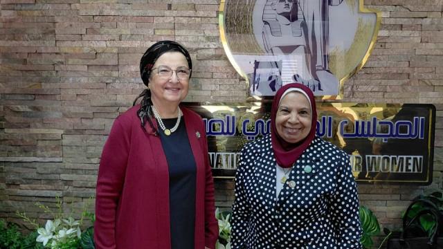 President of the Egyptian Chapter, Prof.Dr. Mervat Fouda, with member of the National Council for Women, Prof.Dr. Wajida Anwar