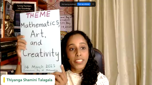 Thiyanga Talagala presenting during the Global Finale of the 2025 Small Talks Big Impact competition