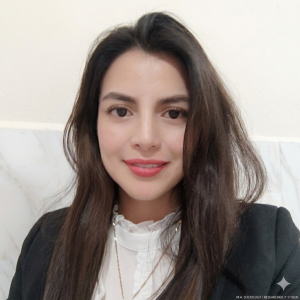 Professional portrait of an Ecuadorian sociologist and university lecturer in a dark blazer with a neutral background.