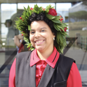Thara Caba smiling in her graduation day.